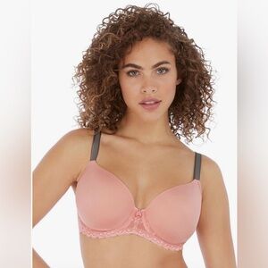 Freya Womens Offbeat Underwire Demi Plunge Molded T-Shirt Bra 34 H